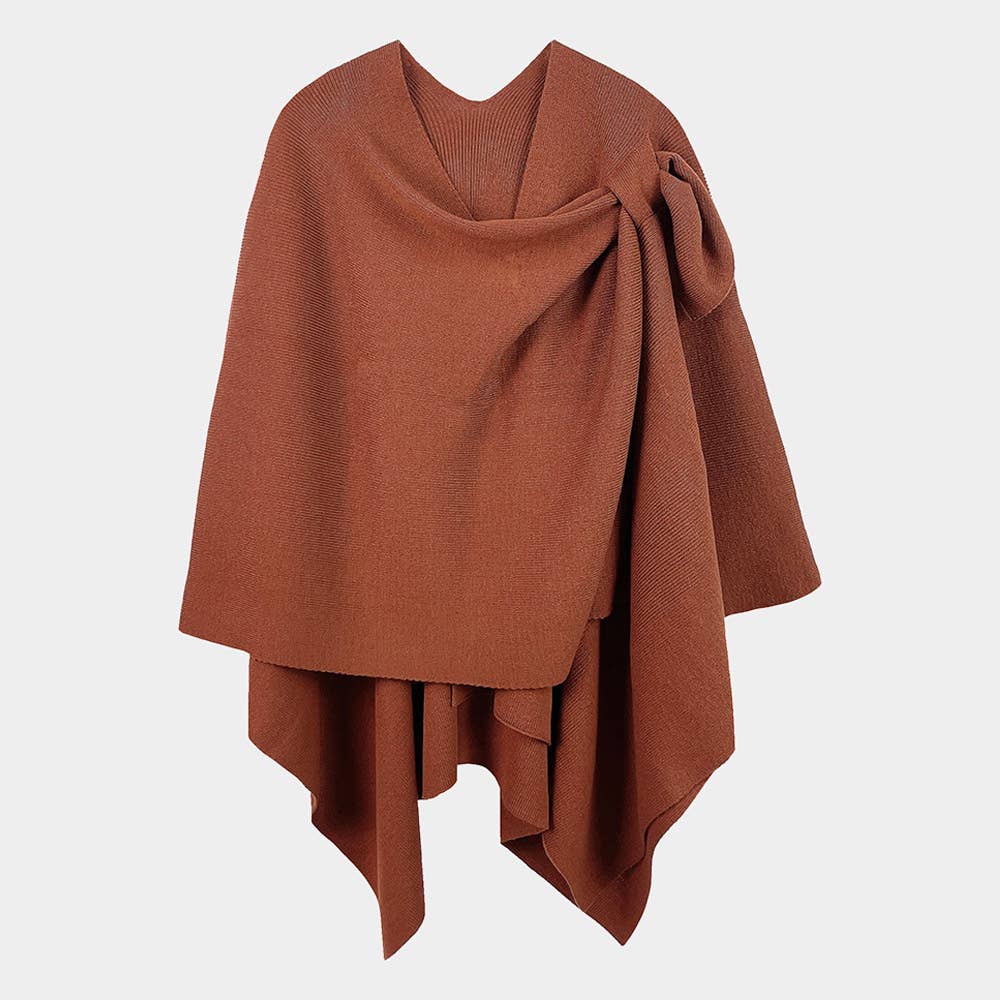 Sensibling Corp. – wholesale Poncho – Women's – Shoulder Strap Solid Ruana Poncho22