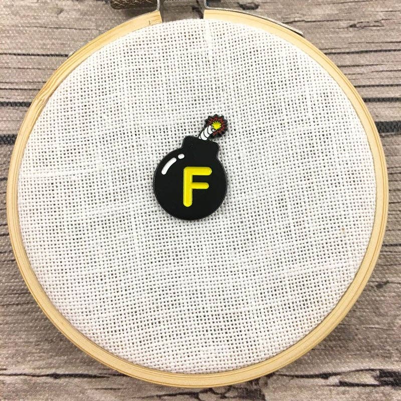 Snarky Crafter Designs - Wholesale Embroidery/Cross Stitch Supplies - F-bomb Enamel Needle Minder or Fridge Magnet2