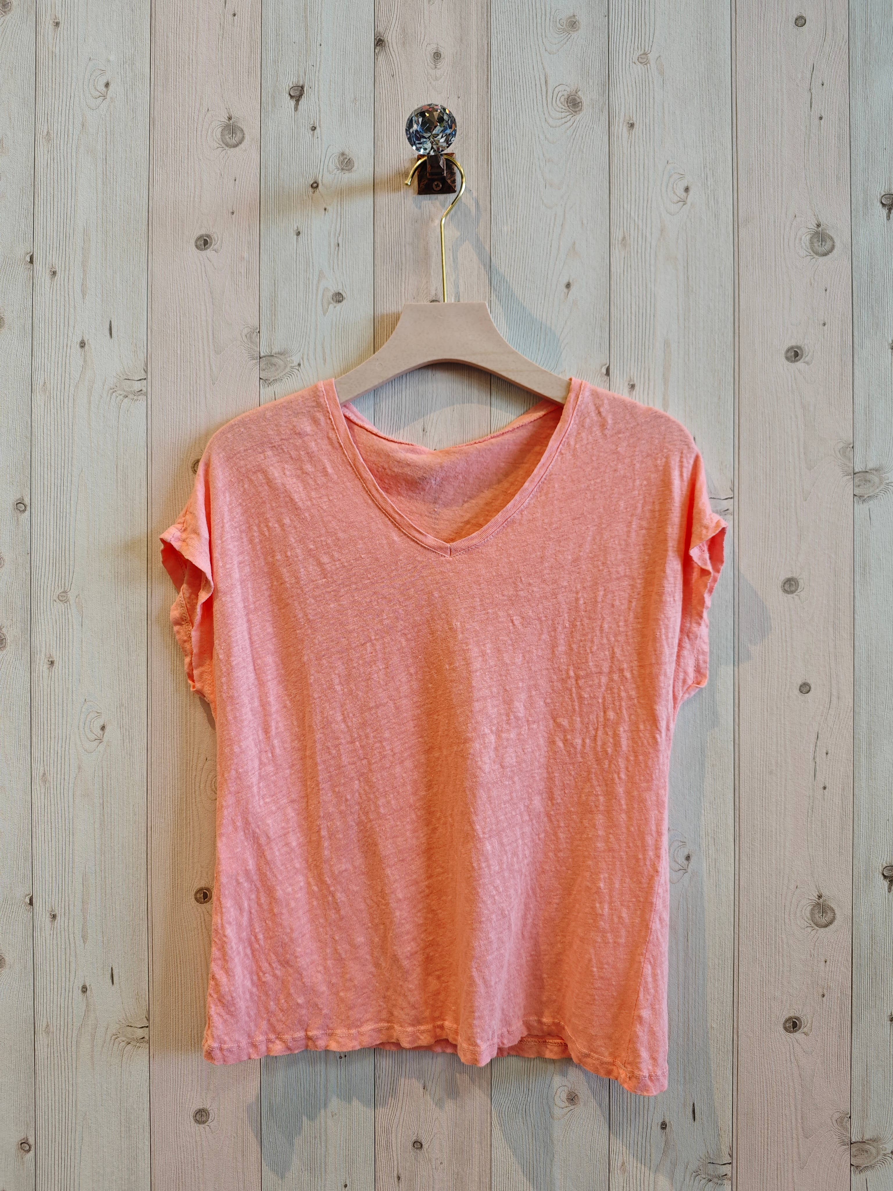 Linen & More - Wholesale T-Shirt - Women's - REF 2295 BASIC LINEN T-SHIRT 100%12