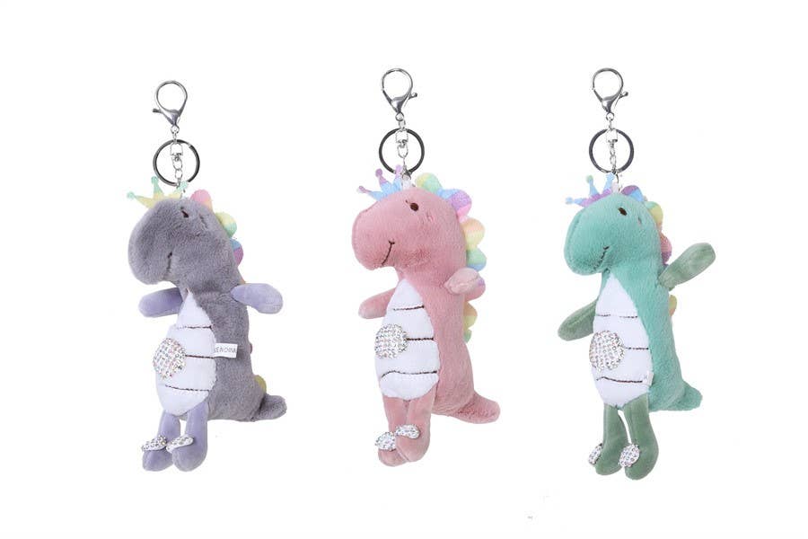 Gray Ladies Dinosaur Keychain  for wholesale on Faire0
