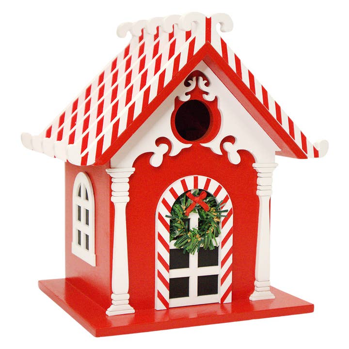 Candy Cane House Birdhouse for wholesale by Home Bazaar