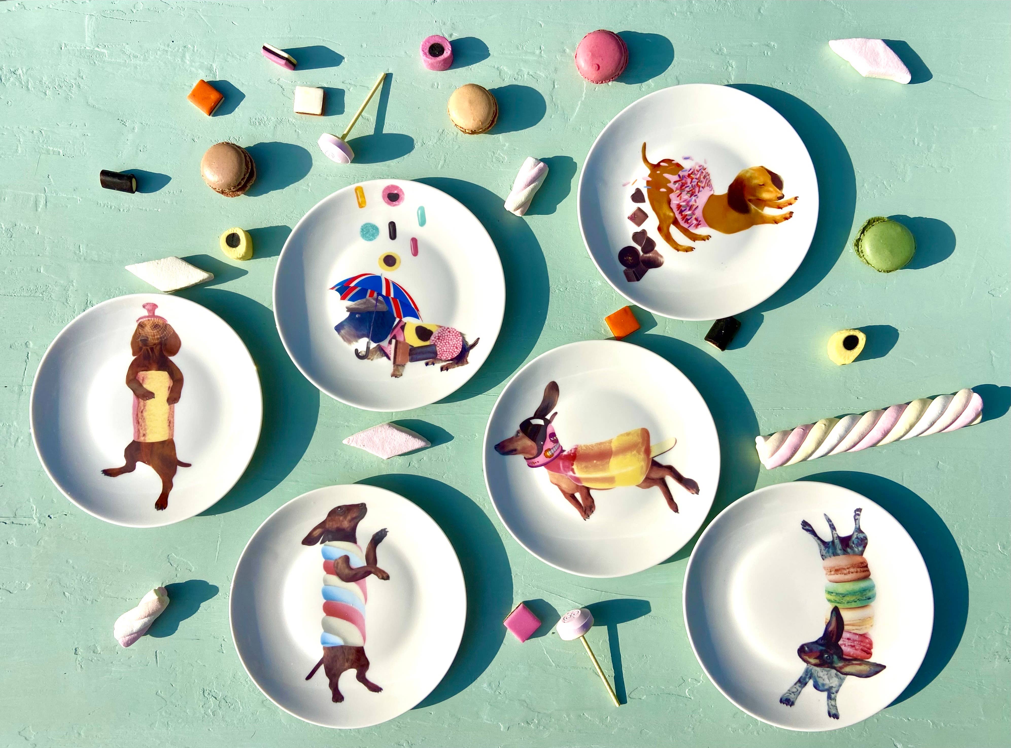 Bordy's - Wholesale Dinnerware Set - Sweet Wieners - Set of 6 Cake Plates 6