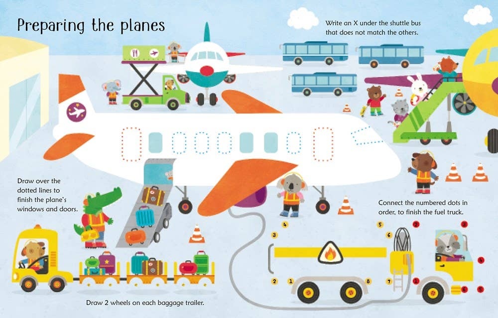 HarperCollins - Wholesale Coloring & Activity Book - Kids & Baby - Wipe-Clean Airport Activities : Usborne2