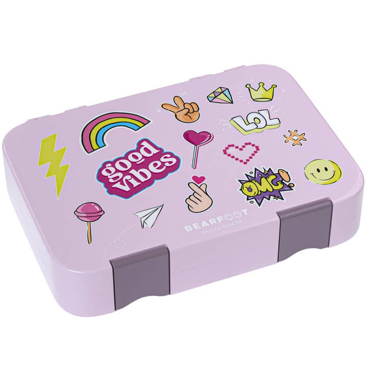 Children's lunch box with compartments, lunch box - sticker purple for wholesale by BEARFOOT
