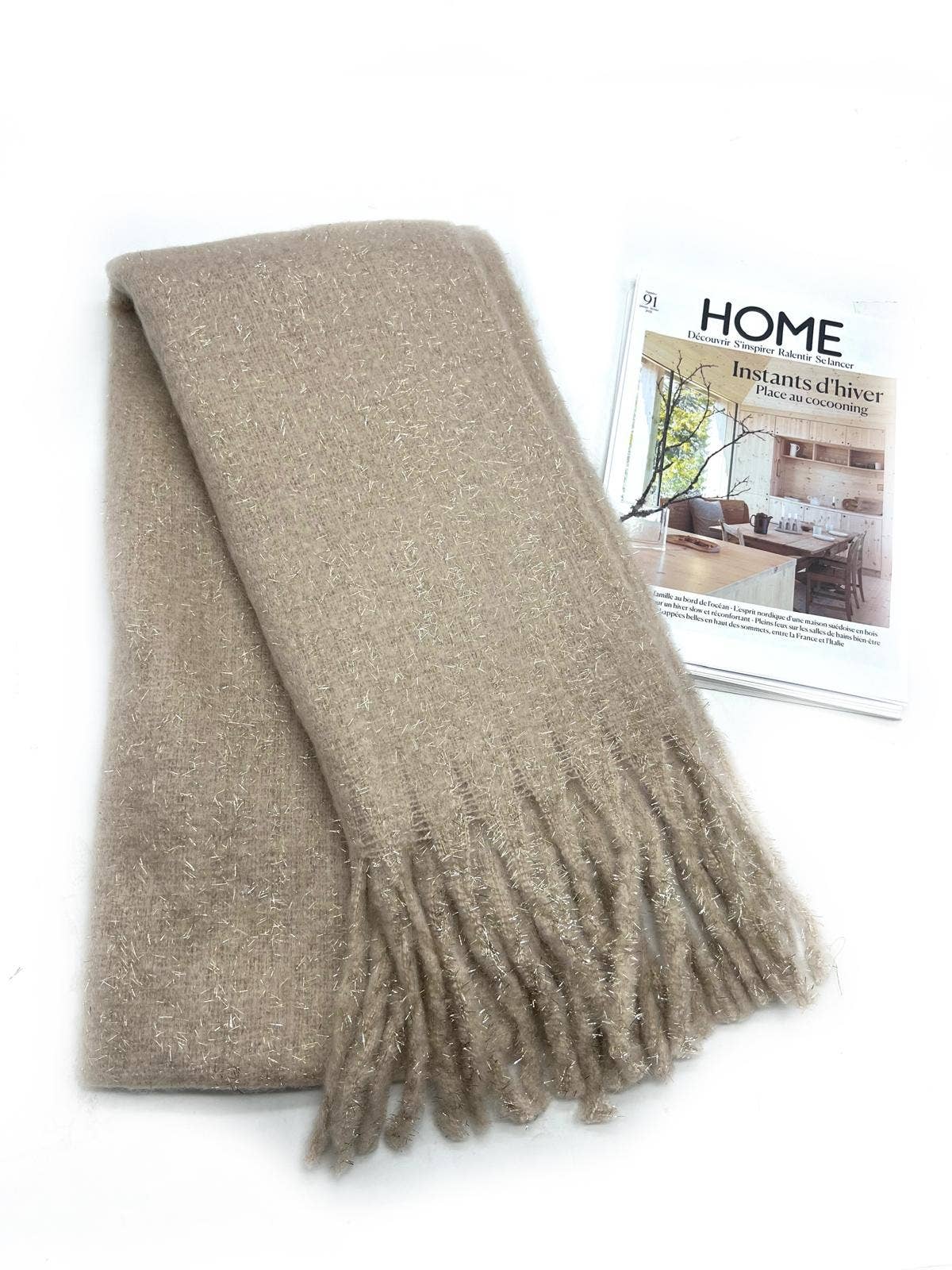 LINETA – Großhandel Schal – Damen – HH-336 Einfarbiger Schal mit großen Fransen und Lurex9