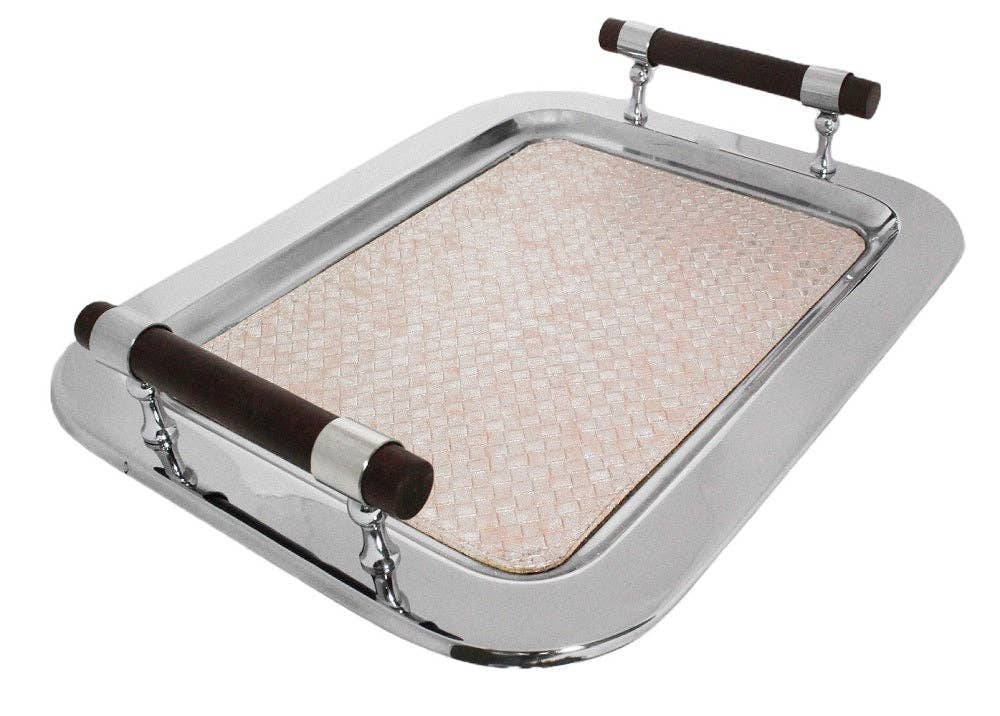 Sol Living - Wholesale Serving Tray - Rectangular Marbled Stainless Steel Serving Tray1