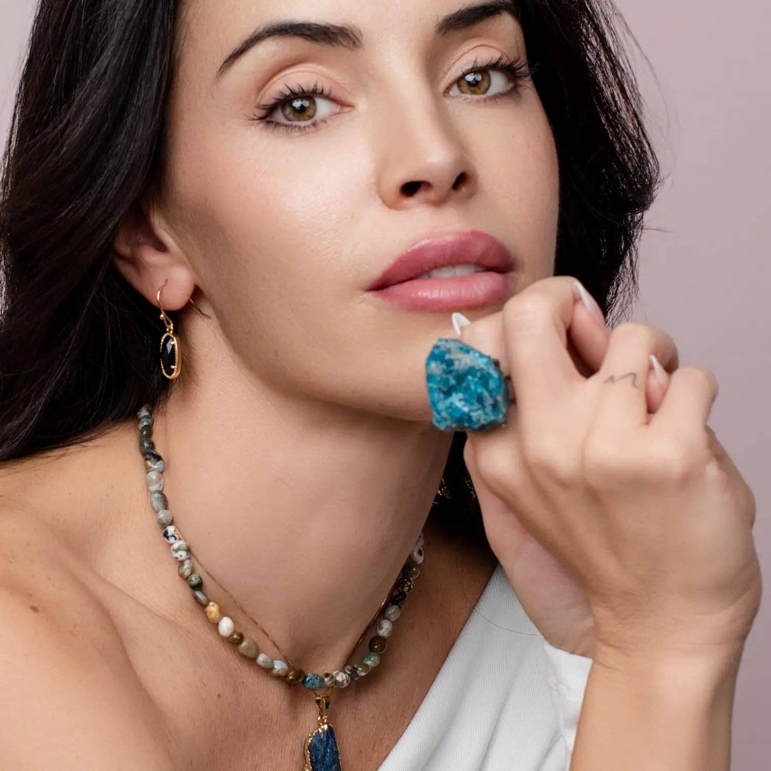 PHOEBE´S – Anel de cocktail/declaração por atacado – Anel de Crisocola4