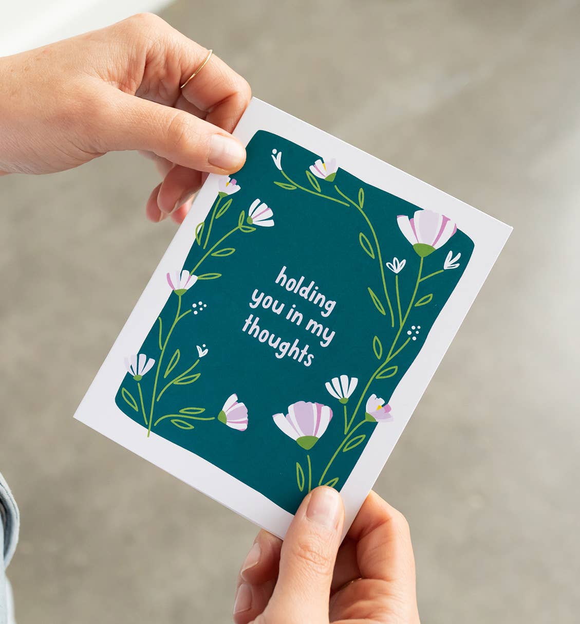 Graphic Anthology Greeting Cards - Wholesale Sympathy Card - Holding You In My Thoughts Floral Sympathy Greeting Card1