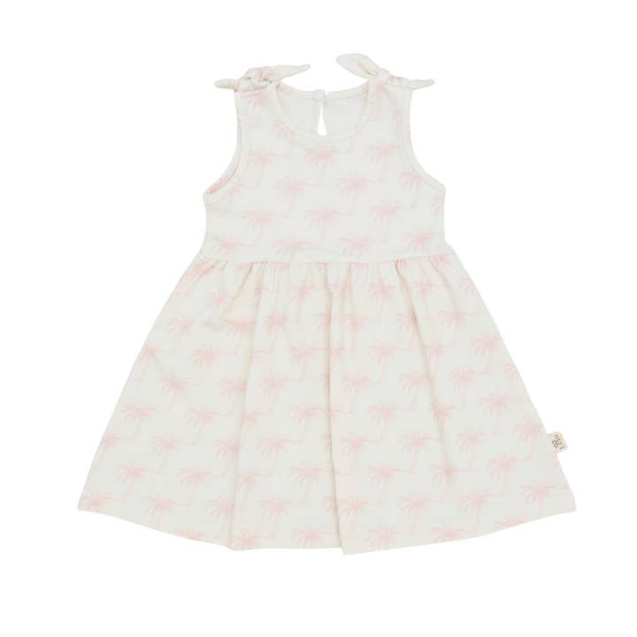Tide With Love Sleeveless Twirl Dress | Palm Daze | Pink for wholesale by ntrl co.