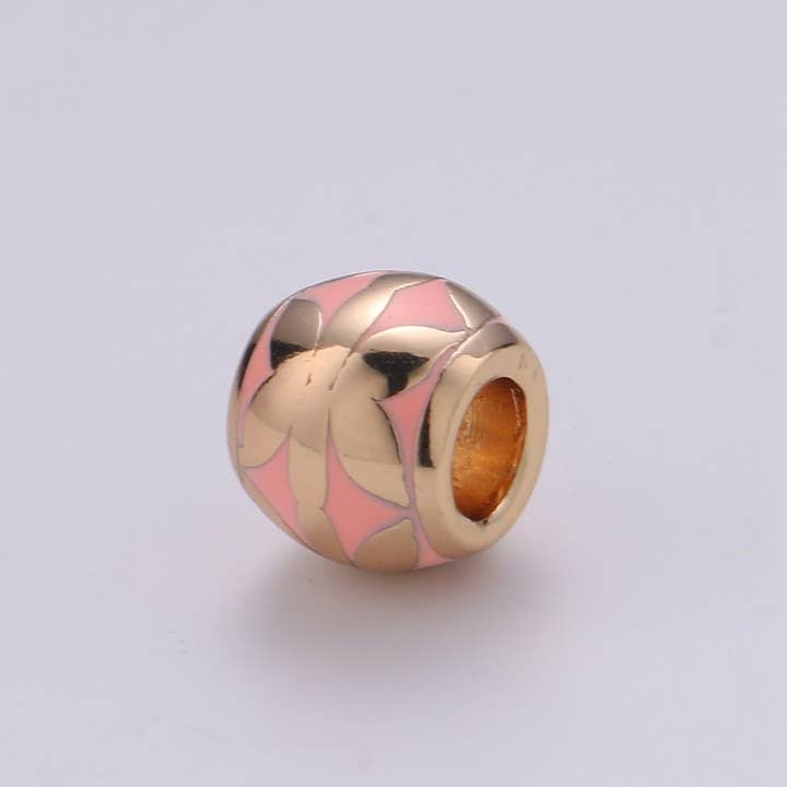 Esferas Separadoras Rosa Dourado Recheadas com Zircónias Cúbicas, Esferas de Tambor Tubo Douradas com Zircónias, Esferas de 8mm com Furo Grande para Fazer Pulseiras por atacado de Aim Eternal