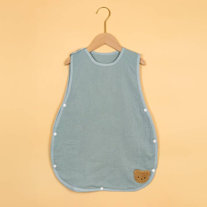 Embroidered Cute Bear Muslin Sleepsack for wholesale by MaMi & Me
