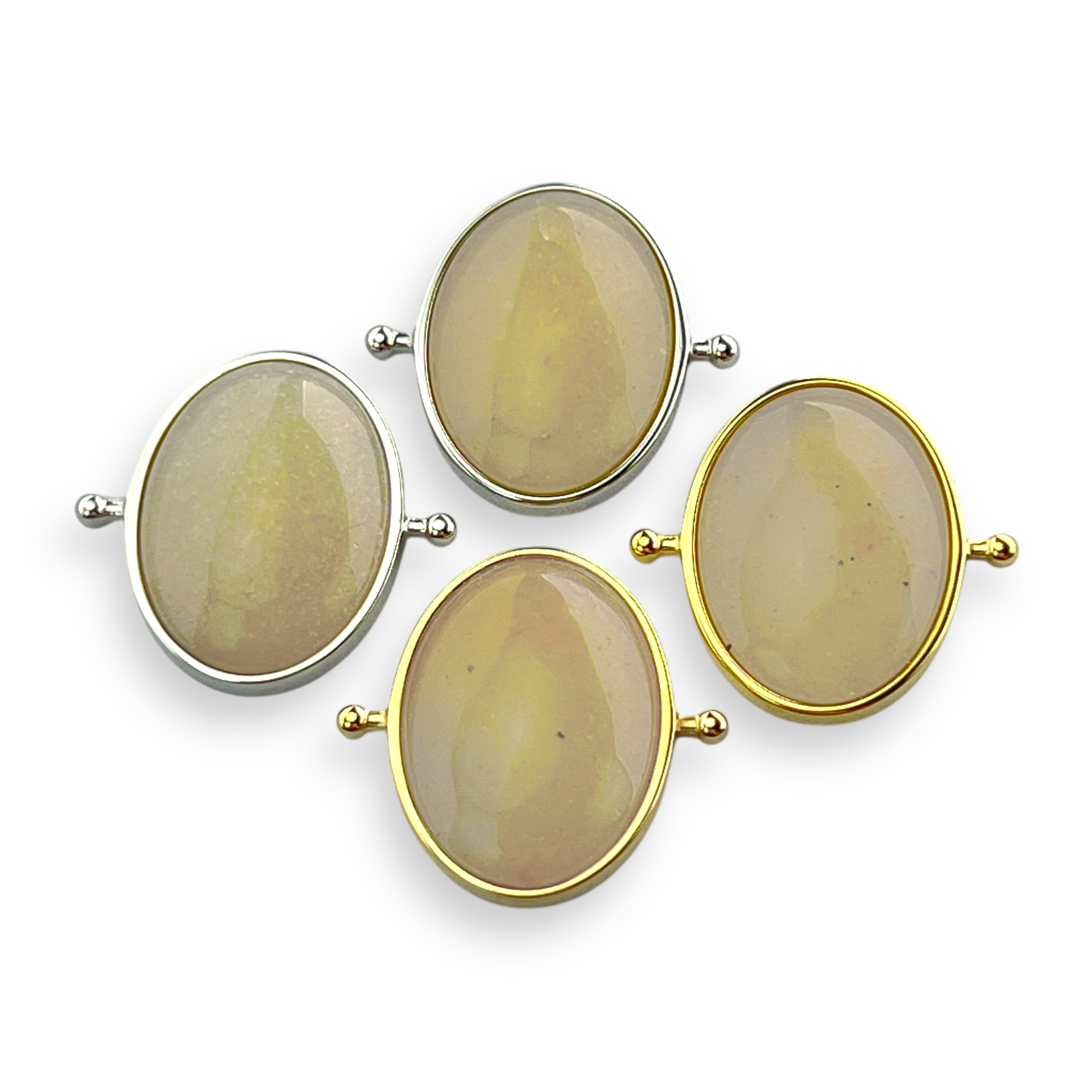 CONQUERing - Wholesale Cocktail/Statement Ring - Yellow Aventurine Oval Crystal Element1