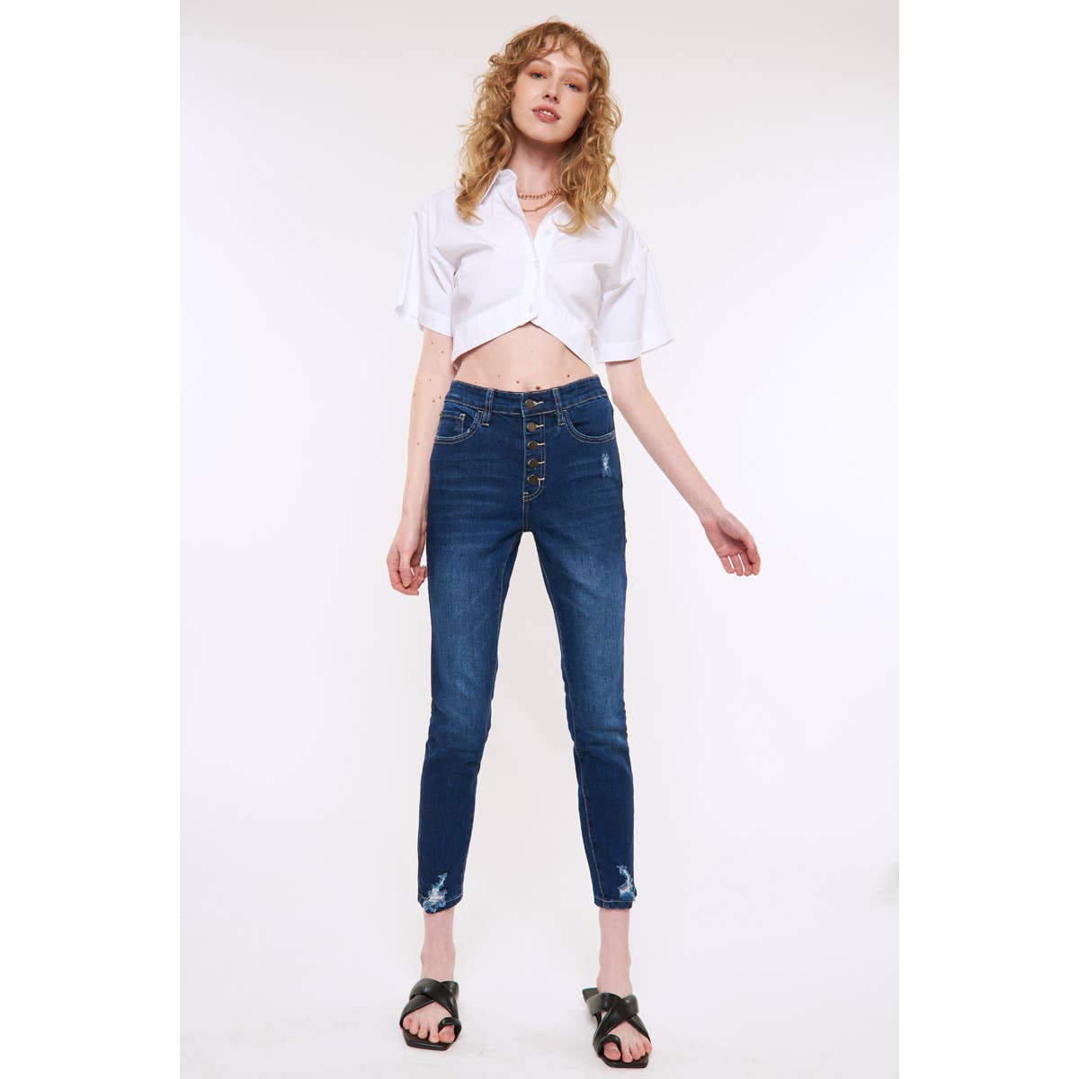 Nature Denim – Engroshandel Jeans - Dame – High Rise Ankle Skinny Jeans til kvinder NT1231D3