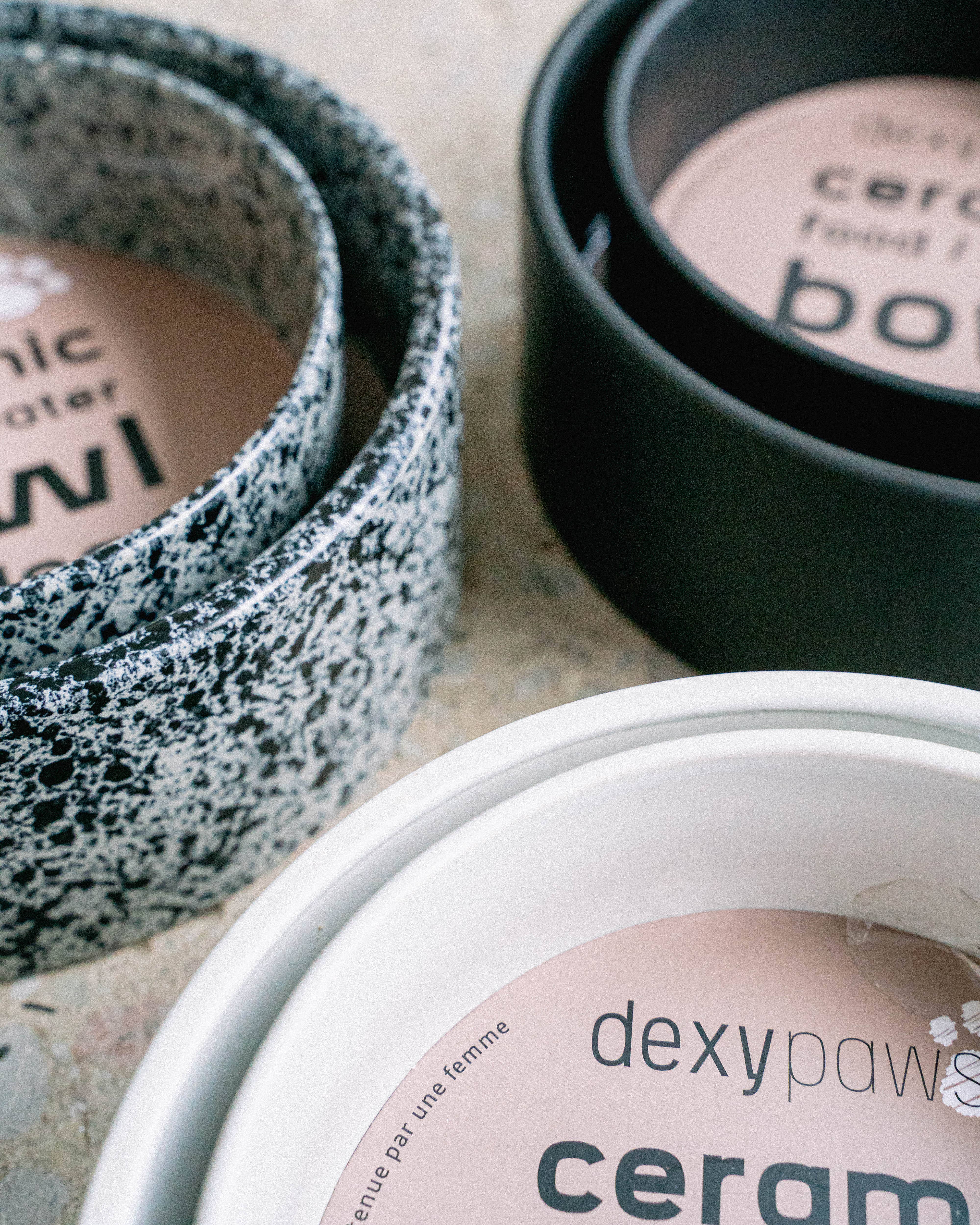 dexypaws – wholesale Pet bowl – Cat/dog – Salt & Pepper Ceramic Dog Bowl9