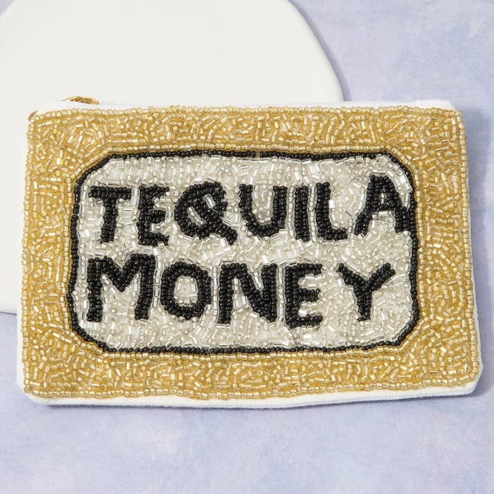Tequila Money Seed Beaded Coin Purse for wholesale by Collections by Fame Accessories