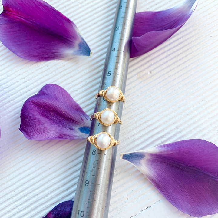 Elise Marie DeSigns - Wholesale Cocktail/Statement Ring - Pearl Wire Wrapped Ring | Freshwater Jewelry | Cultured5
