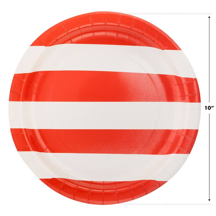 My Mind’s Eye - Wholesale Disposable Plate - LAD1040 - Lady Liberty Red Striped Paper Plate