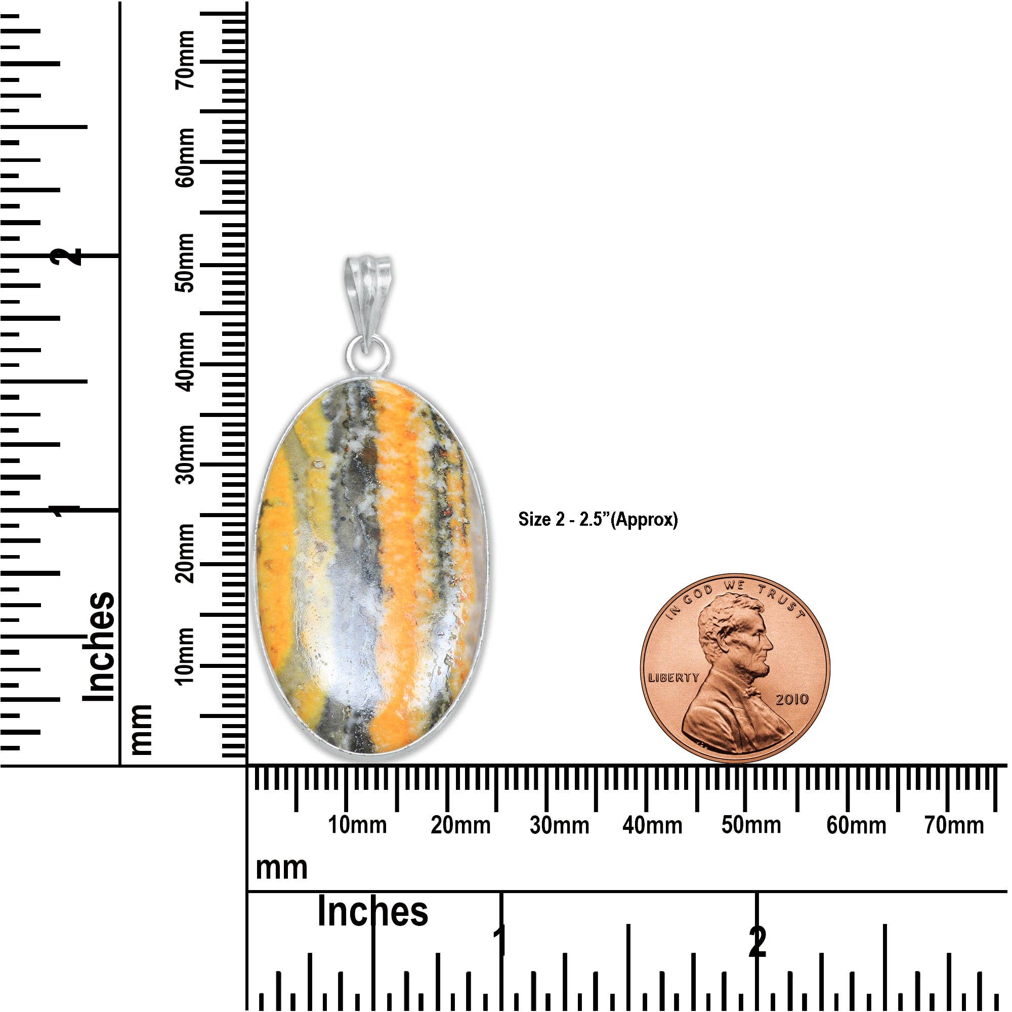 Handmade Jewels - Wholesale Individual Charm/Pendant - BumbleBee Jasper Minimalist Pendants -  Handmade, Silver-Plated Brass, Wholesale1