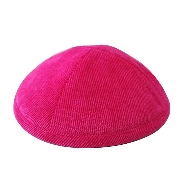 Kippah Dk.Red Corduroy for wholesale by Boker-Tov Shalom