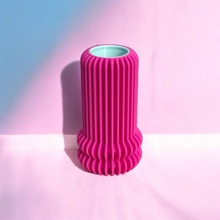Whimsy 100% magenta - Jarrón moderno impreso en 3D para venta al por mayor de Pink Stories