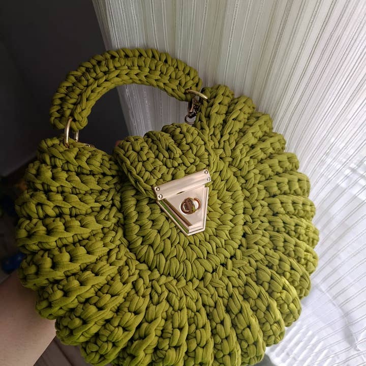 CHQEL - Wholesale Clutch Bag - Women's - CHQEL Green Clutch Bag for Women Handmade Crochet Purse0