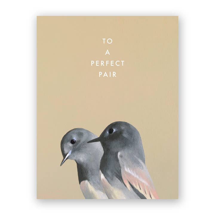 Bird Pair Wedding Greeting Card for wholesale by The Mincing Mockingbird