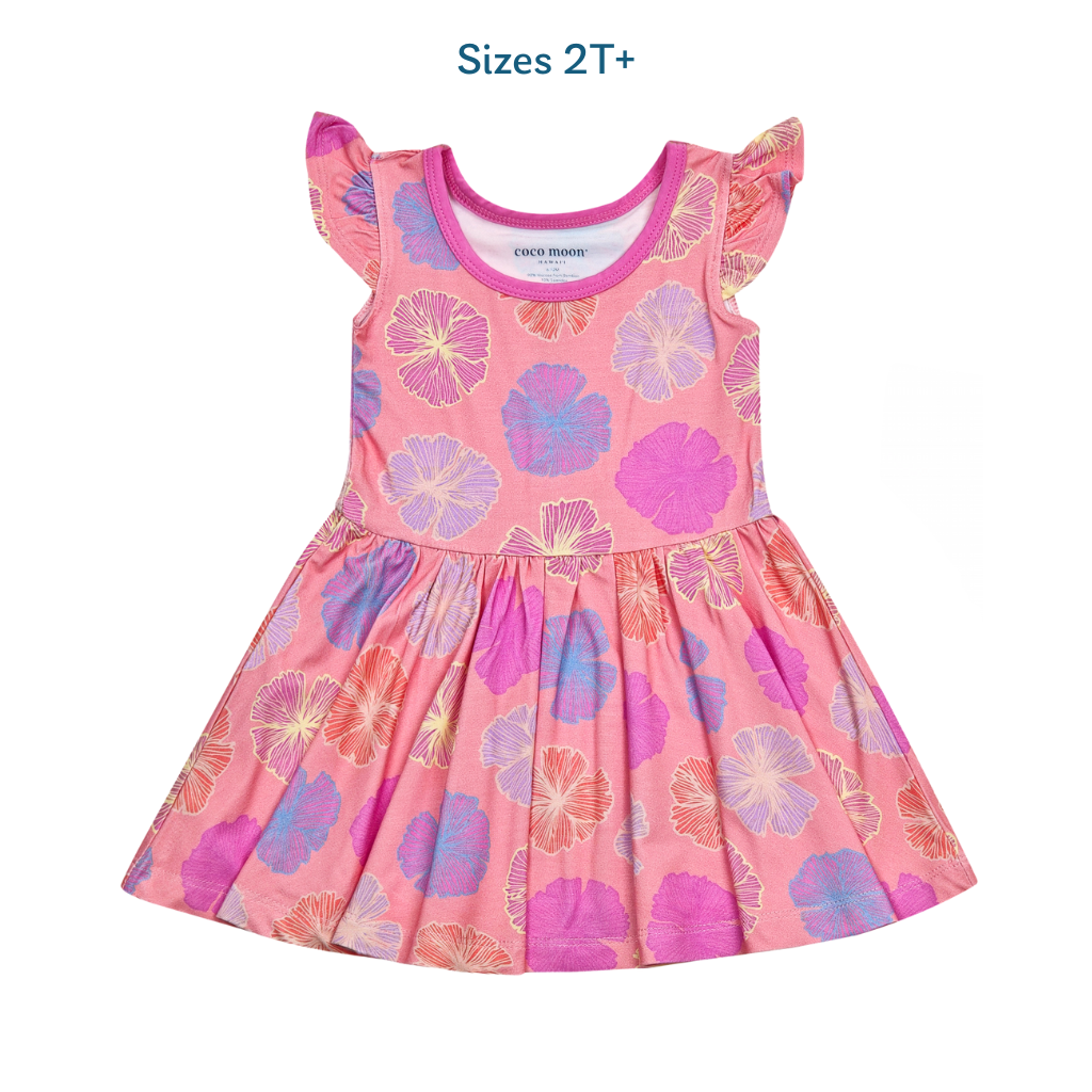 Coco Moon - Wholesale Dress - Kids - Seaflower Bamboo Flutter Sleeve Dress5