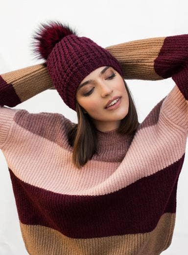 Kyi Kyi - Vente Bonnet – femme - Fourrure de renard classique - Couleurs de base23