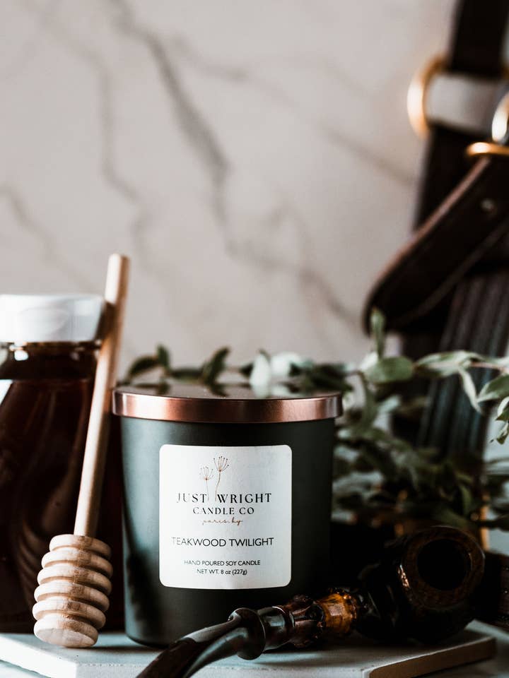 Crepúsculo de madera de teca para venta al por mayor de Just Wright Candle Co, LLC.