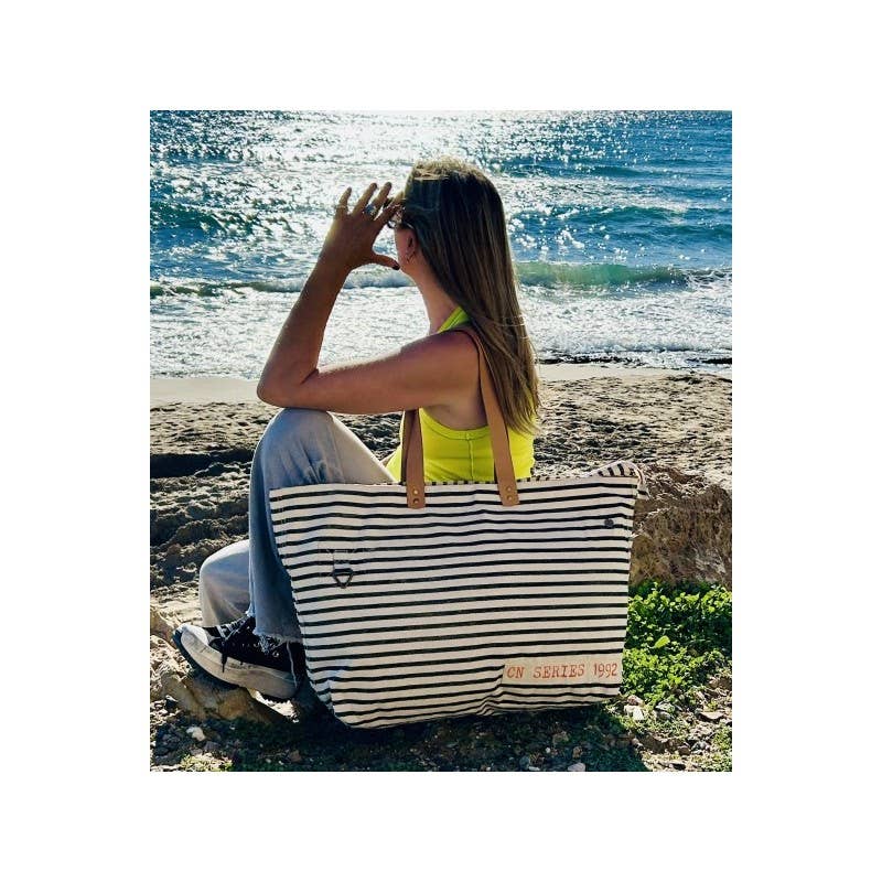 Casa Natura Design SL - Wholesale Tote Bag - Women's - Large Rectangular Bag with Leather Handle and Zipper - ZEB SKYLAR11