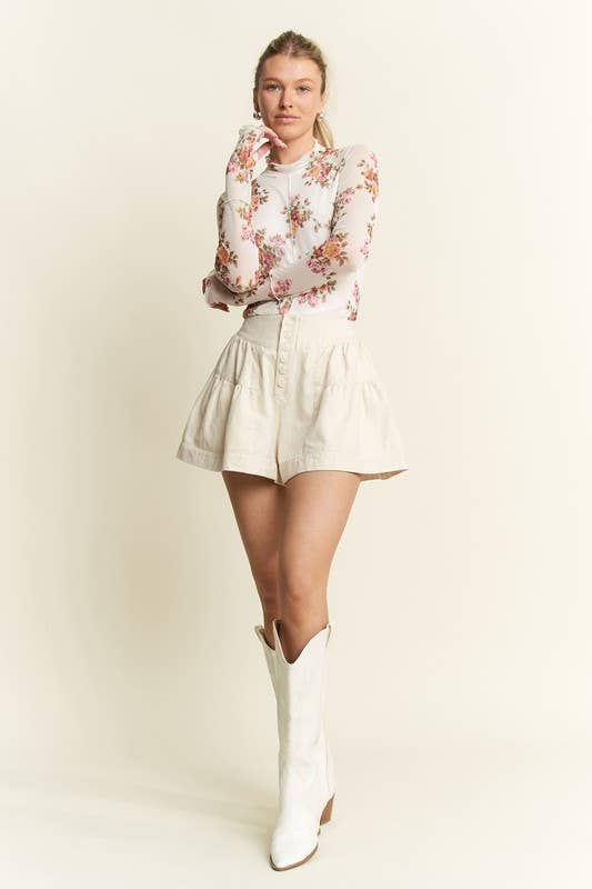 JADE BY JANE - Wholesale Shorts - Women's - SOLID HIGH WAIST RUFFLE PANTS12