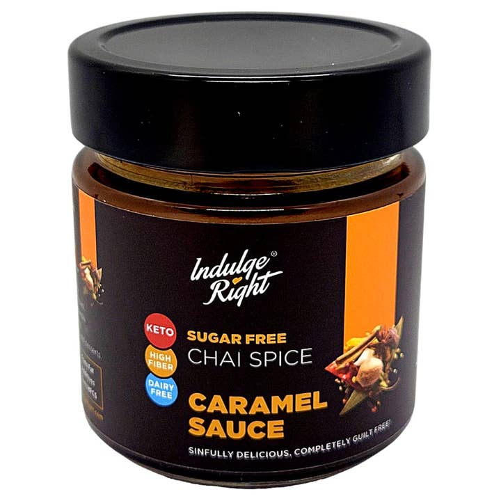 Sukker-fri. Mairy-Free Chai Spice Karamel sauce for engroshandel hos Indulge Right Foods