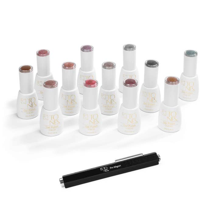 Cat Eye Gel Polish Collection (12 x 0.56 fl oz) + Free Pro Cat Eye Magnet for wholesale by Tones Acrylics | Gels | Nail Art | Nail Tools & Accessories