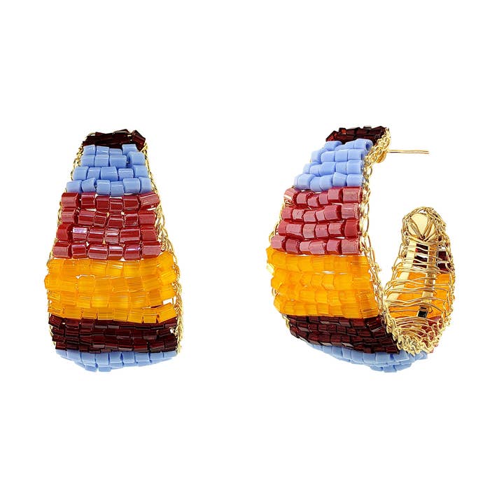 Solopgang Mix Nyx Hoop Håndlavede Hæklede Øreringe for engroshandel hos Lavish By Tricia Milaneze