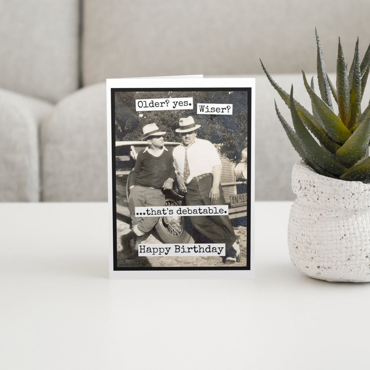 Raven's Rest Studio - Wholesale Birthday Card - Funny Birthday Card For Man. Older? Yes. Wiser? Debatable2