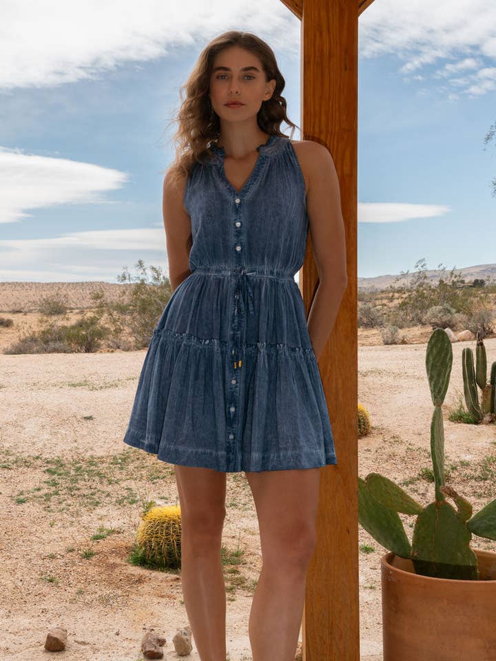 Charlotte Dress In Stonewash for wholesale on Faire2
