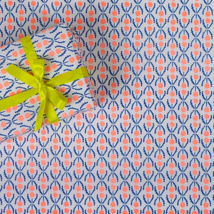 REGARO PAPIRO - Vente Feuille de papier cadeau - Papier cadeau orange fluo pour petites fleurs