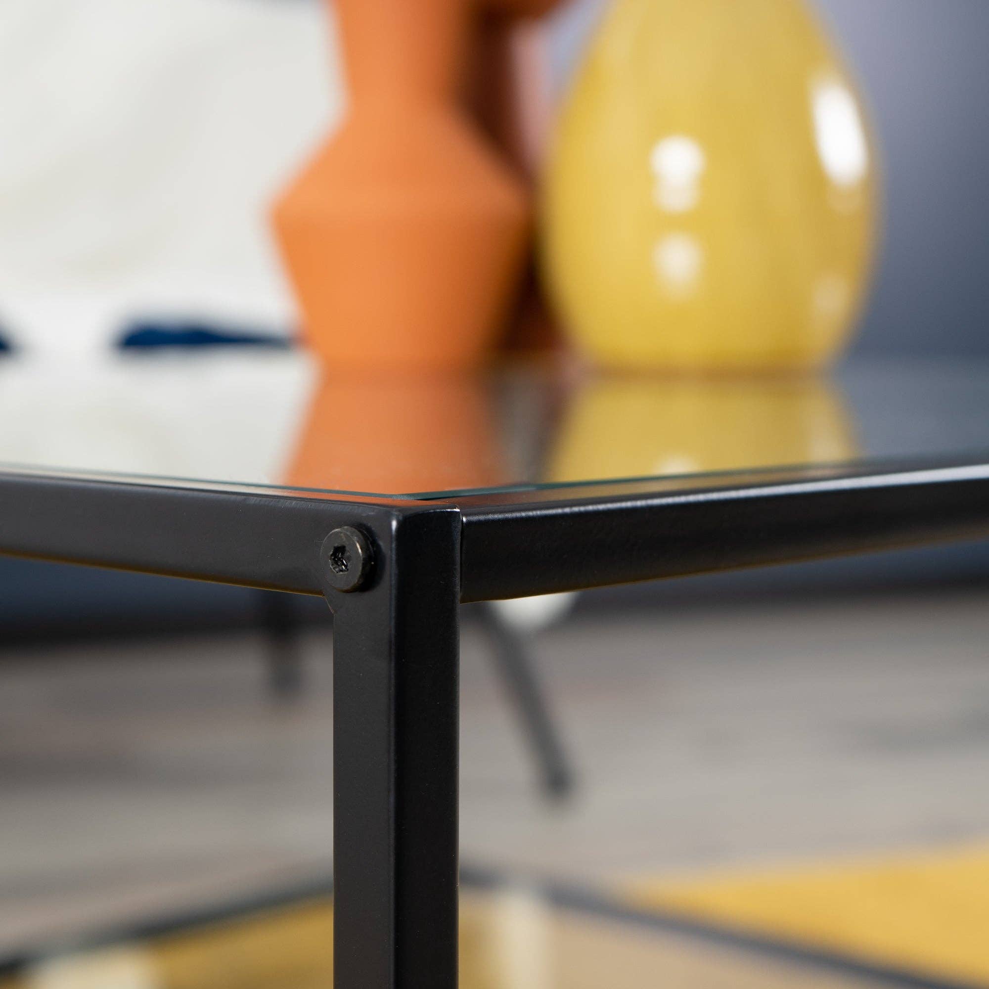 Urban Meuble – wholesale Soffbord – Soffbord i glas och svart metall HUDD LMKZ15