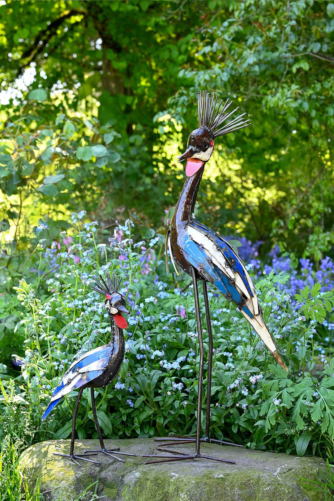 Swahili | AFRICAN MODERN - Wholesale Sculpture - Crowned Crane Recycled Metal Garden Sculptures2