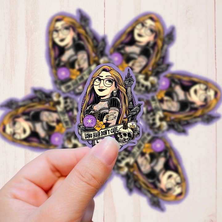 Graceful Darkness, LLC - Wholesale Sticker - Goth Punk Princess, Rapunzel, Vinyl Sticker