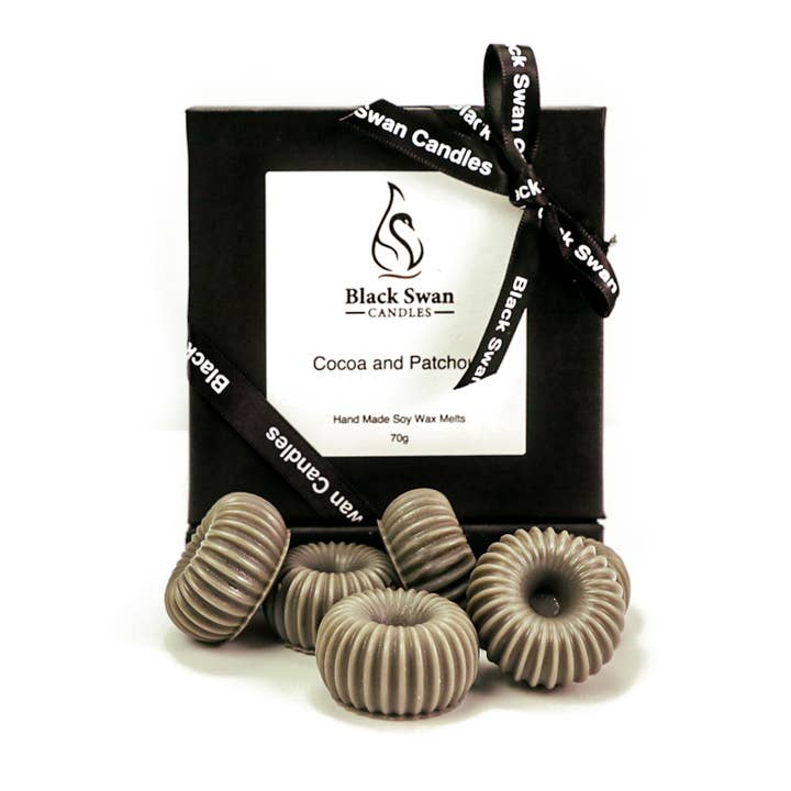 Black Swan Candles - Cocoa & Patchouli Wax Melts for wholesale by Black Swan Candles