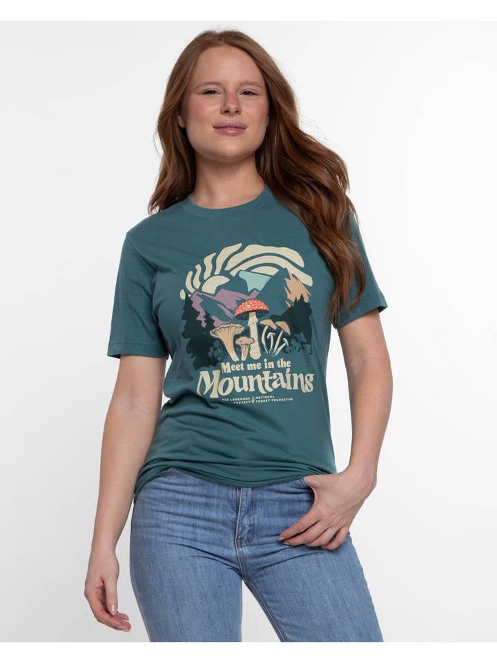 The Landmark Project - Wholesale Screen Printed T-Shirt - Unisex - Meet Me in the Mountains Unisex Short Sleeve Tee3