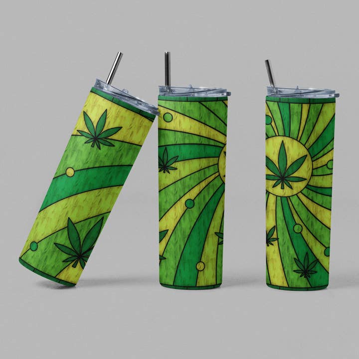 Cannabis Plant Lover - Green Tumbler for wholesale by The Geek Boutique