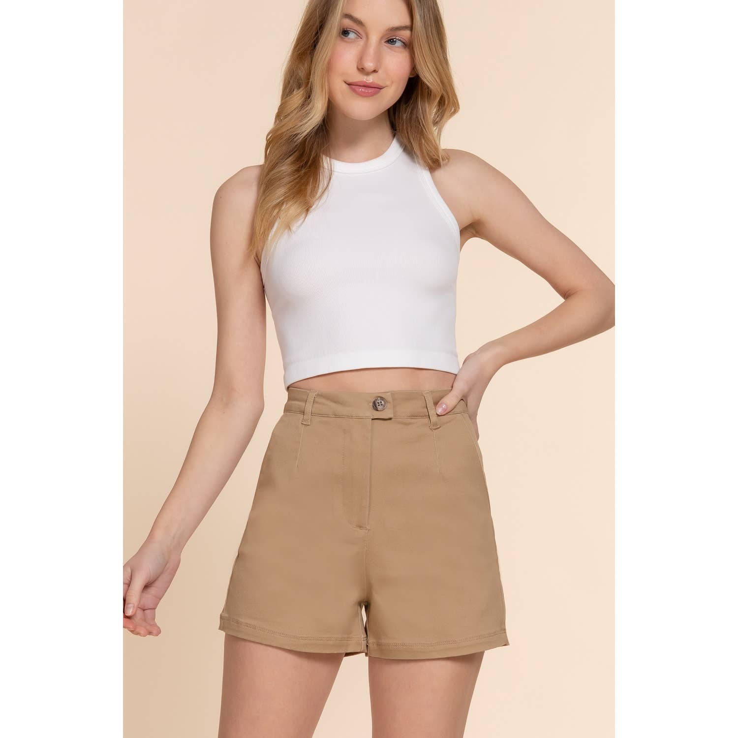 Apolline - Wholesale Shorts - Women's - HIGH WAIST SIDE POCKET STRETCH SHORTS8
