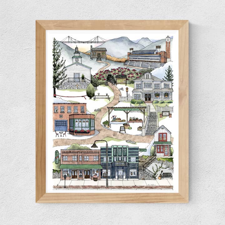 Papermill Creative - Wholesale Art Print - Boone, North Carolina watercolor art print