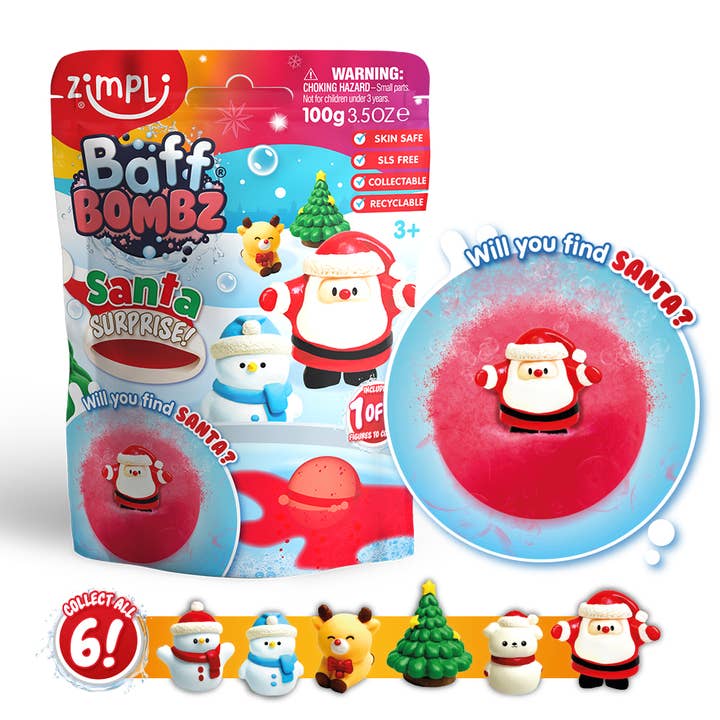 Zimpli Kids – wholesale Bath toy – Baby – Zimpli Baff Bombz Santa Surprise Collectable Bath Toy
1