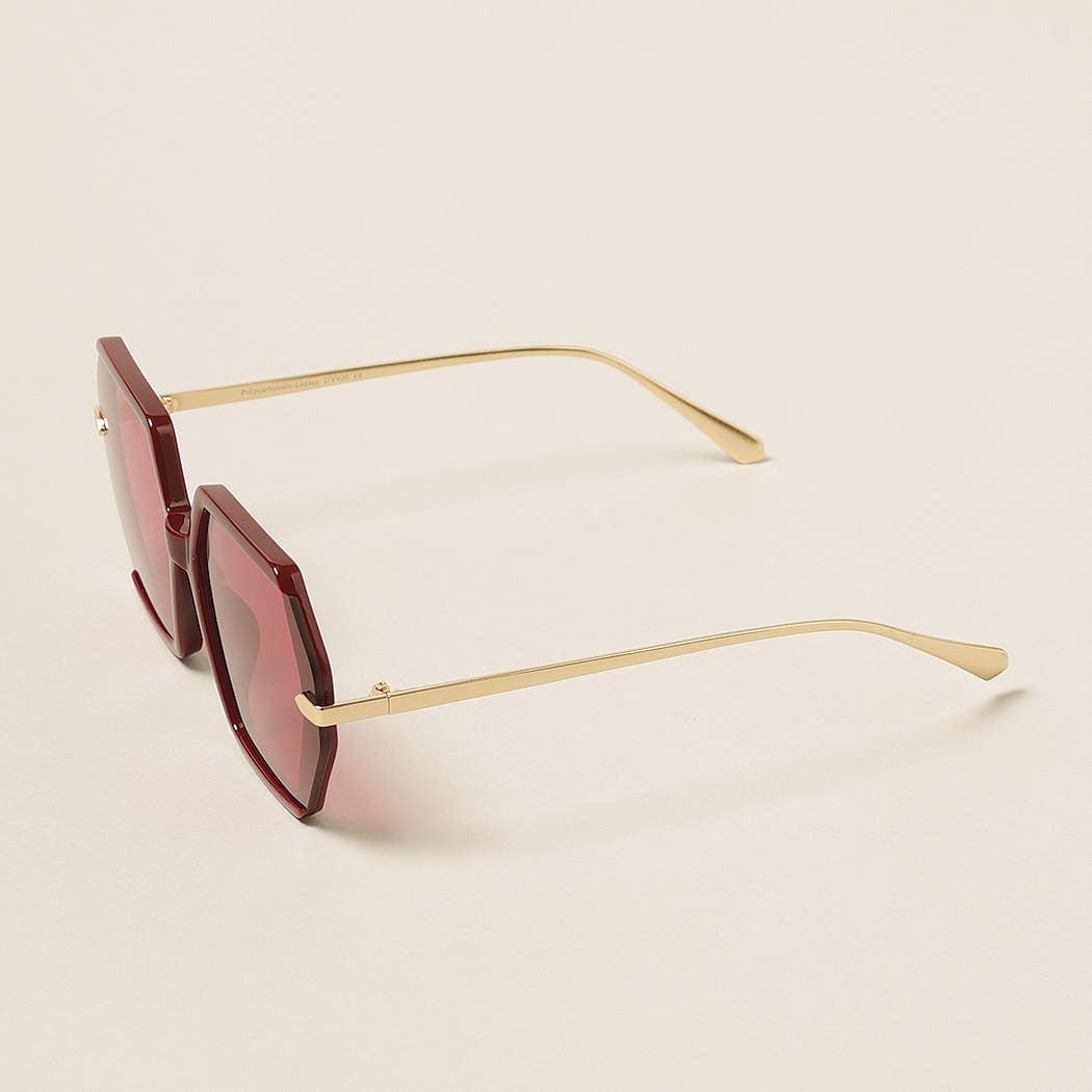  ASSORTED Women's Hexagonal Gold Leg Sunglasses for wholesale on Faire10