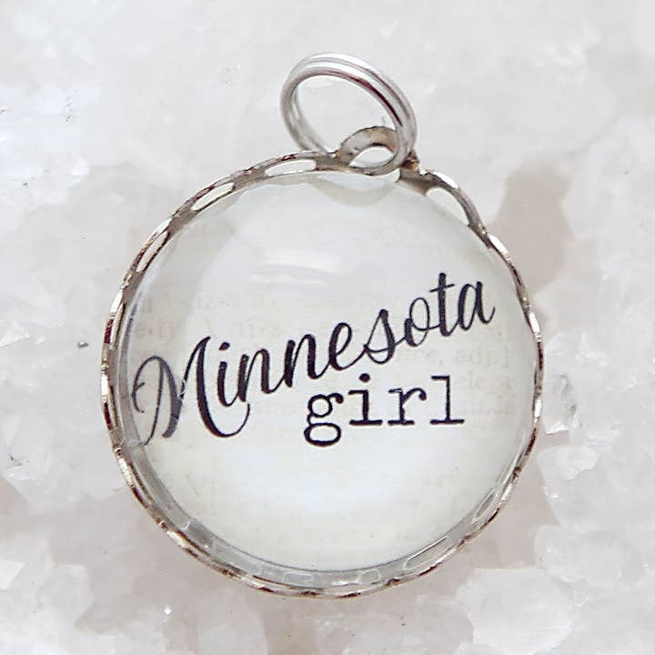 State Girl Round Charm for wholesale by Jennifer Dahl Designs LLC