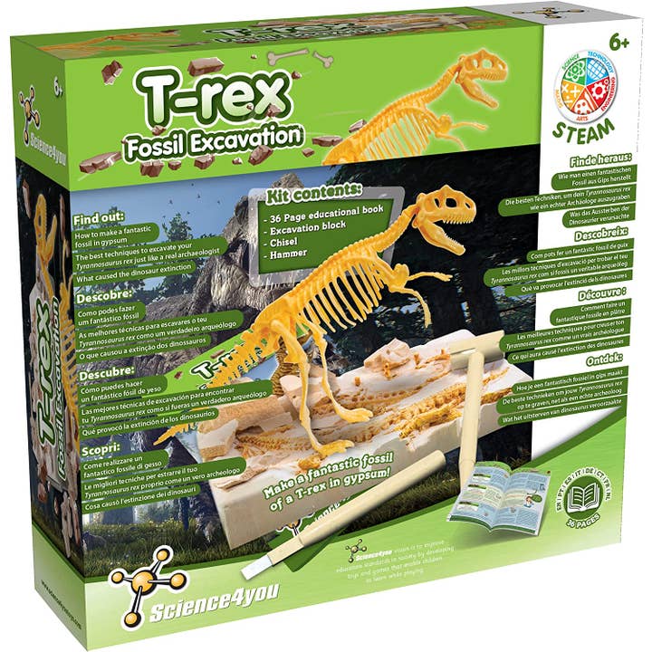 Science4you - Wholesale Toy Set - Kids - T Rex Fossil Excavation - Toy for Kids (8 languages)