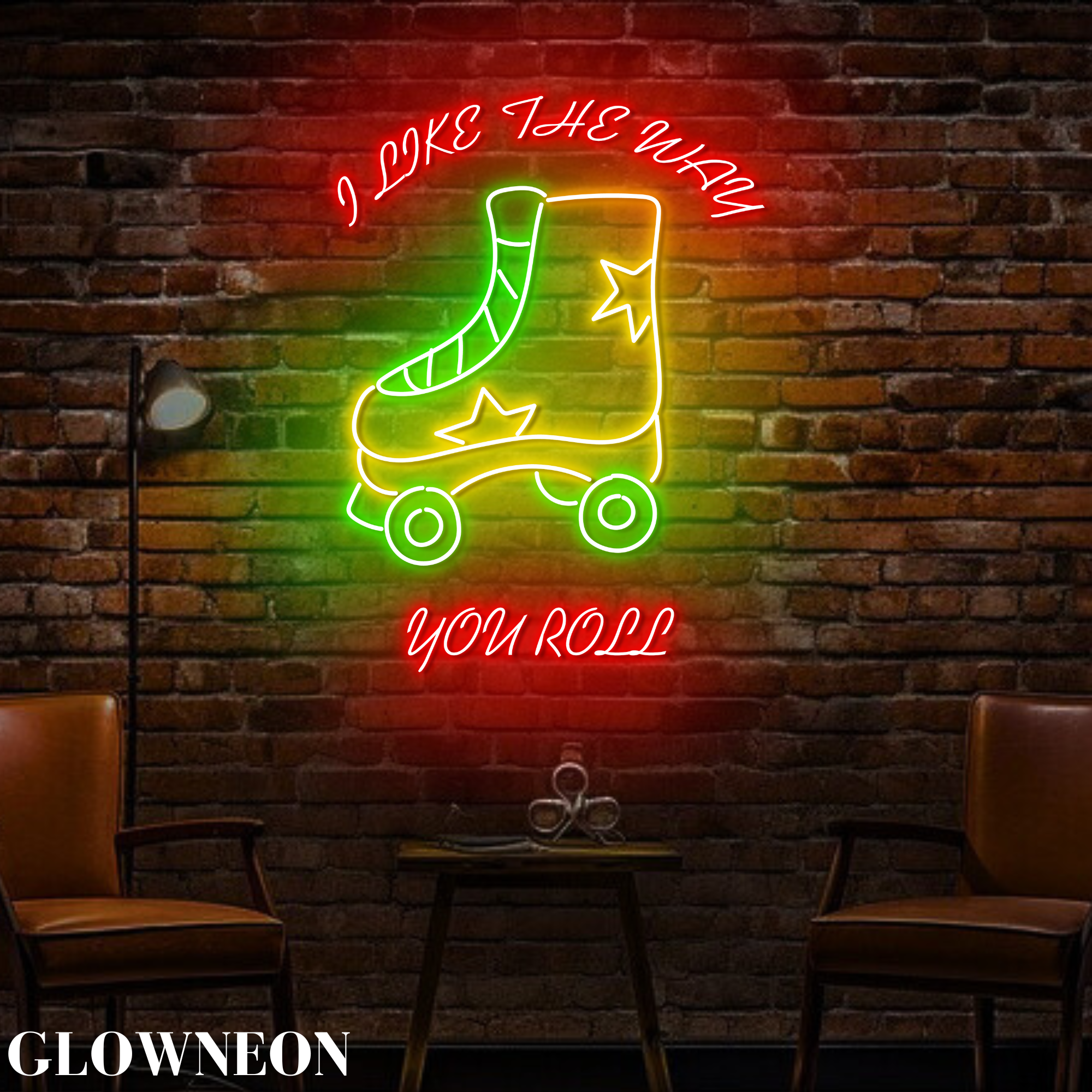 Glow Neon - Wholesale Neon Sign - I Like The Way You Roll Led Light Up, Roller Skater Wall Art2